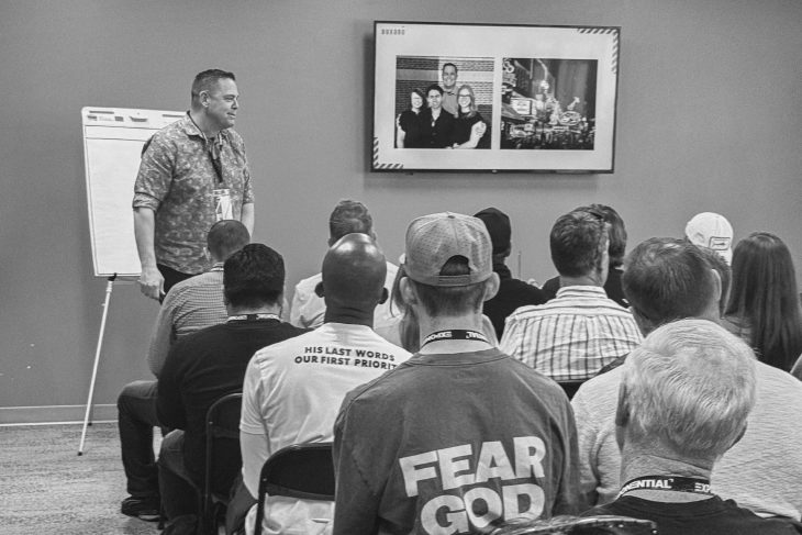 Church network leaders in a ministry leadership training session with Auxano
